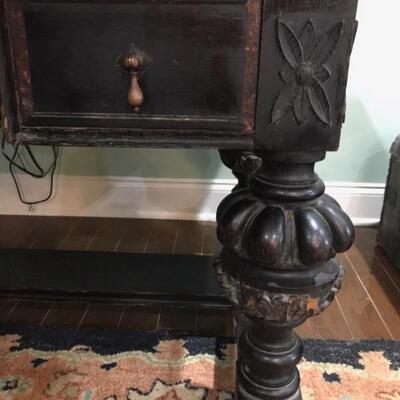 1870 English Tudor revival library desk $695
60 X 32 X 29" 