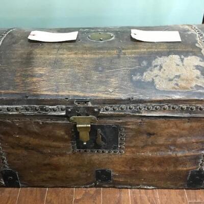 antique pigskin trunk $79
30 X 16 X 14"