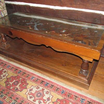Hand carved duck coffee table