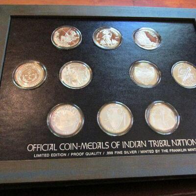 Franklin Mint sterling Indian tribal coins