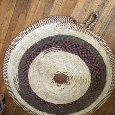Vintage Kenyan Hand-Woven Grass Matt or Wall Hanging $30 obo