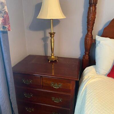 Pair of American made night stands with Pair of Lamps