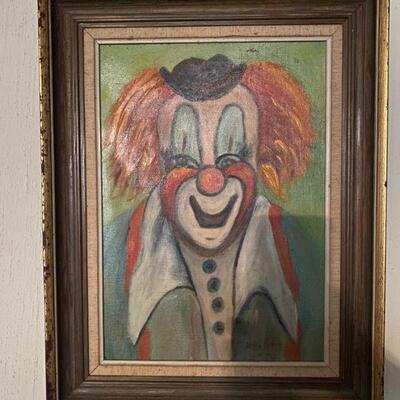 Original art by Willa May Terry 1955 Mid Century Clown