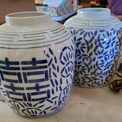 large Asian theme jars  
