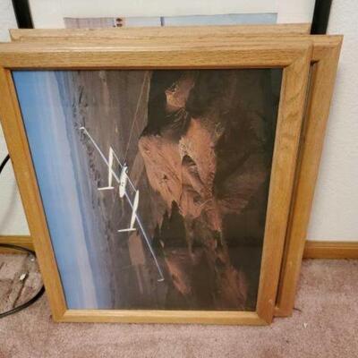 #1640 • 6 Airplane Framed Photographs and Etching Signed
