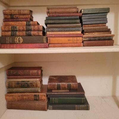 #1604 • Antique Books: Includes The Trail to Paradise by Jackson Gregory, Historic Sullivan by Taylor, Evangeline by Ongfellow and More. 