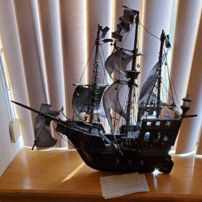 #1414 • Antique Model Ship: Measures Approx: 22