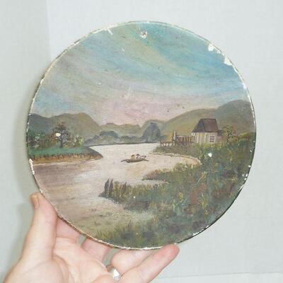 antique paper mache plate