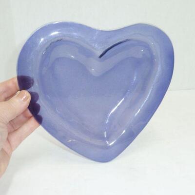 recycled glass heart plate