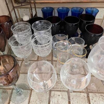 assorted glasses and crystalware