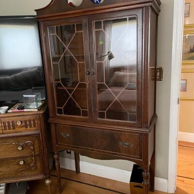 Glass Front Antique Cabinet