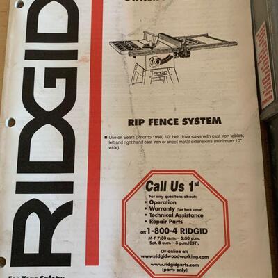 RIDGID Rip Fence System AC1036 Manual