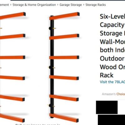 Six-Level 600 lb Capacity Lumber Storage Organizer Rack