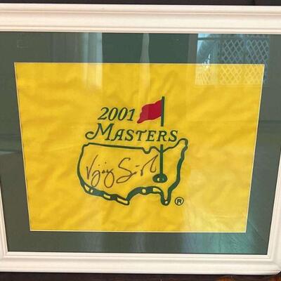 Masters 2001 Flag Signed By Vijay Singh
