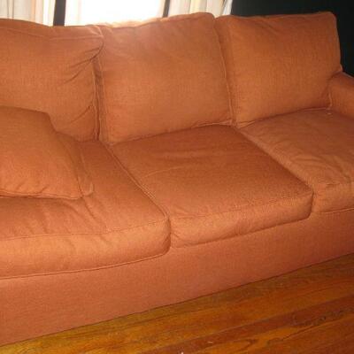 Burnt orange sofa  BUY IT NOW $ 150.00