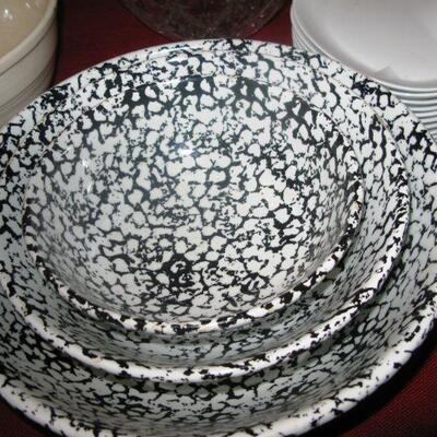 contemporary spatter ware bowls