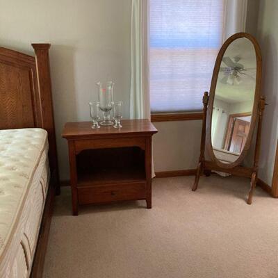 oak frame oval mirror