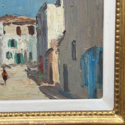TOWNSCAPE PAINTING | Overall 9-1/2 x 11-1/2 in. (framed)