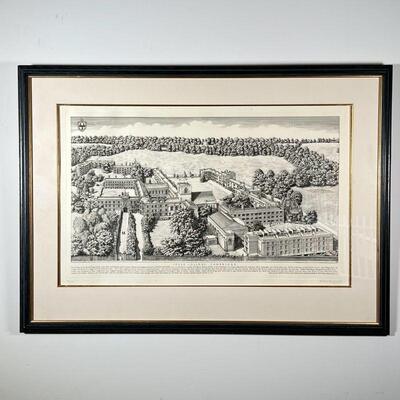 ANDREW MIGAMELLO ENGRAVING | Jesus College, Cambridge; overall 26 x 37 in. (framed)
