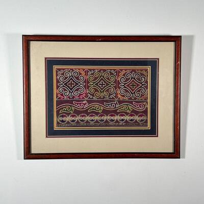 FRAMED CHINESE TEXTILE | h. 15 x 19 in.