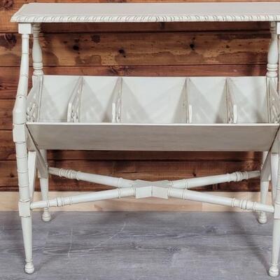 Farmhouse Chic: White Wooden Library Stand