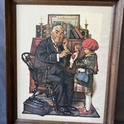Framed Norman Rockwell Print: The Dr. & the Doll