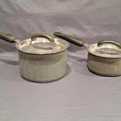 (2) KitchenAid Stainless Steel Pots with Lids
