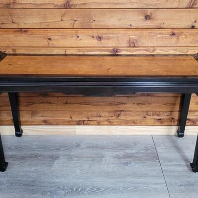 Black Lacquered Asian Console w/ Wood Top, 1/3