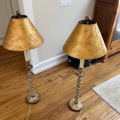 Mid century modern gold lamps