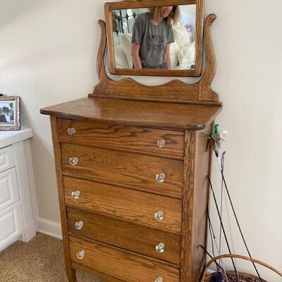 Antique lingerie chest with mirror $125