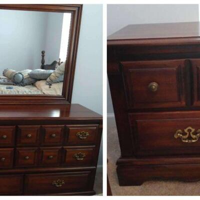 Bedroom Dresser With Mirror And Matching Nightstand