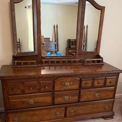 Bassett Full Length Dresser & Mirror