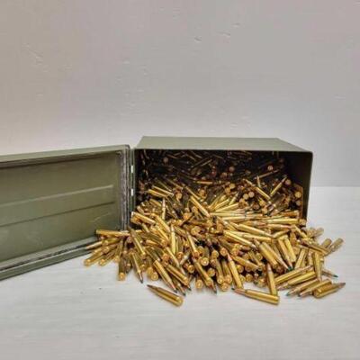 #912 â€¢ Approx 1000 Rounds of Reloaded 5.56 With Ammo Can