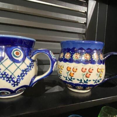 Polish Pottery Small Bubble Mug UIKAT Peacock 