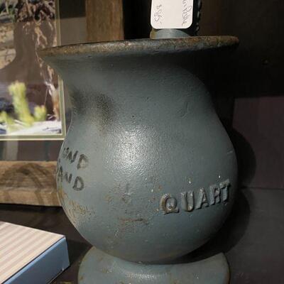 "Pound Sand" Cast Iron Mortar Pestle Rock-Ore Pulverizer Assay Gold/Silver/Quarts