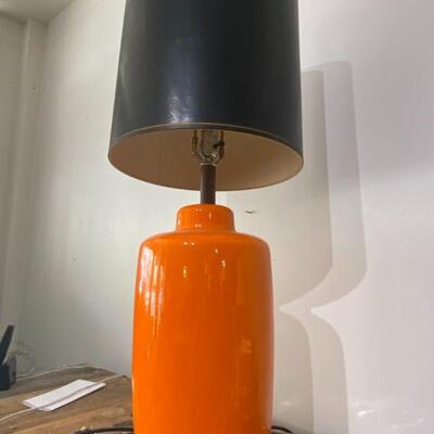 Mid Century Modern Orange Table Lamp