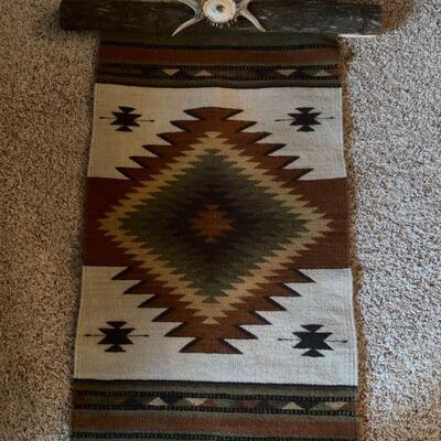 Zapotec Indian Weaving w/ Wall Hardware