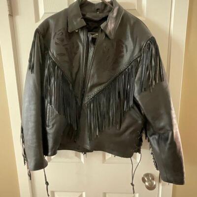 Womens Leather Fringe Jacket