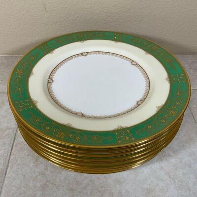 Mintons for Marshall Field Green/Gold Gilt Plates - RARE