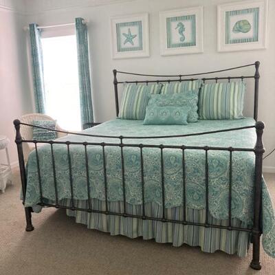 Iron king bed frame with Sleep number P.5 Dual Performance Series mattress & box spring.  Like NEW.