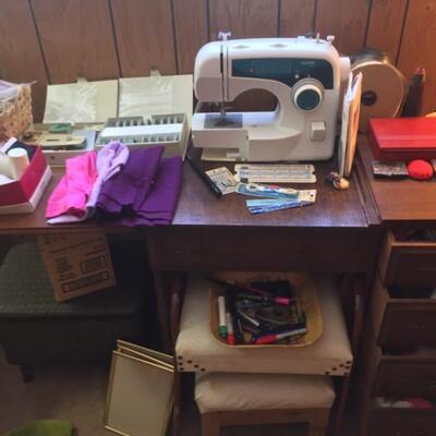 Vintage Brothers sewing machine and accessories