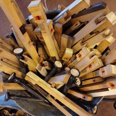 Vintage piano keys and plungers