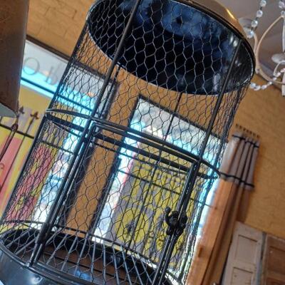 Repurpose light fixture bird cage