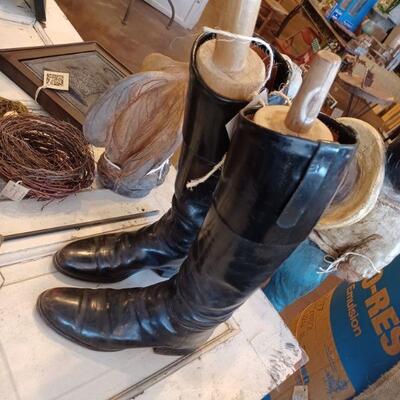 Vintage leather riding boots