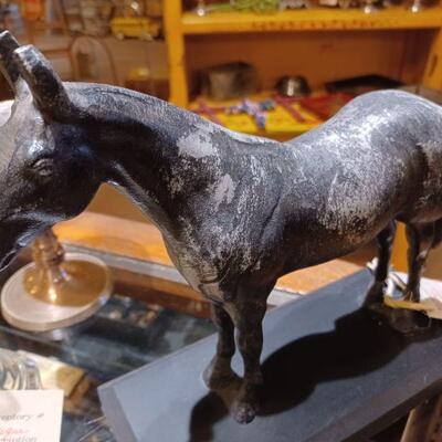 Vintage metal horse statue