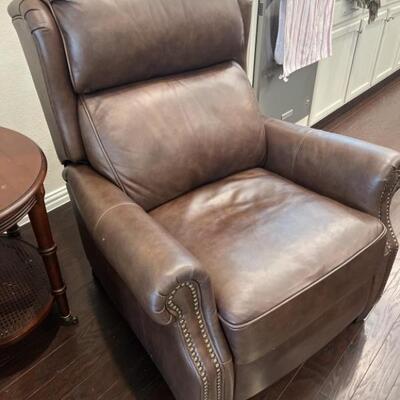 BarcaLounger Brown Leather Recliner w/ Brad Trim
