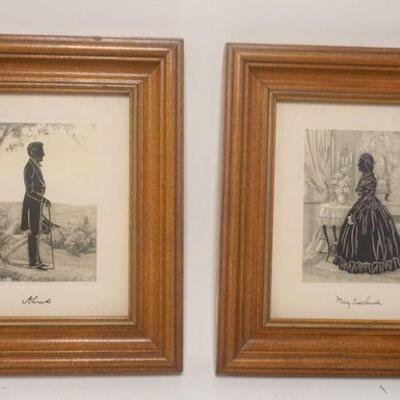 1225	2 FRAMED ABRAHAM LINCOLN & MARY TODD LINCOLN SILHOUETTES, APPROXIMATELY 7 1/2 IN X 8 1/2 IN OVERALL
