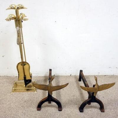 1159	DUCK & GEESE FIREPLACE TOOLS AND GEESE IN FLIGHT ANDIRONS
