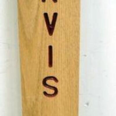 1152	DOUBLE SIDED OAK ORVIS RODS SIGN, APPROXIMATELY 5 IN X 45 IN
