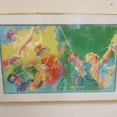 1238	LEROY NEIMAN FRAMED PRINT, SIGNED, CRACK IN GLASS, APPROXIMATELY 25 IN X 38 IN
